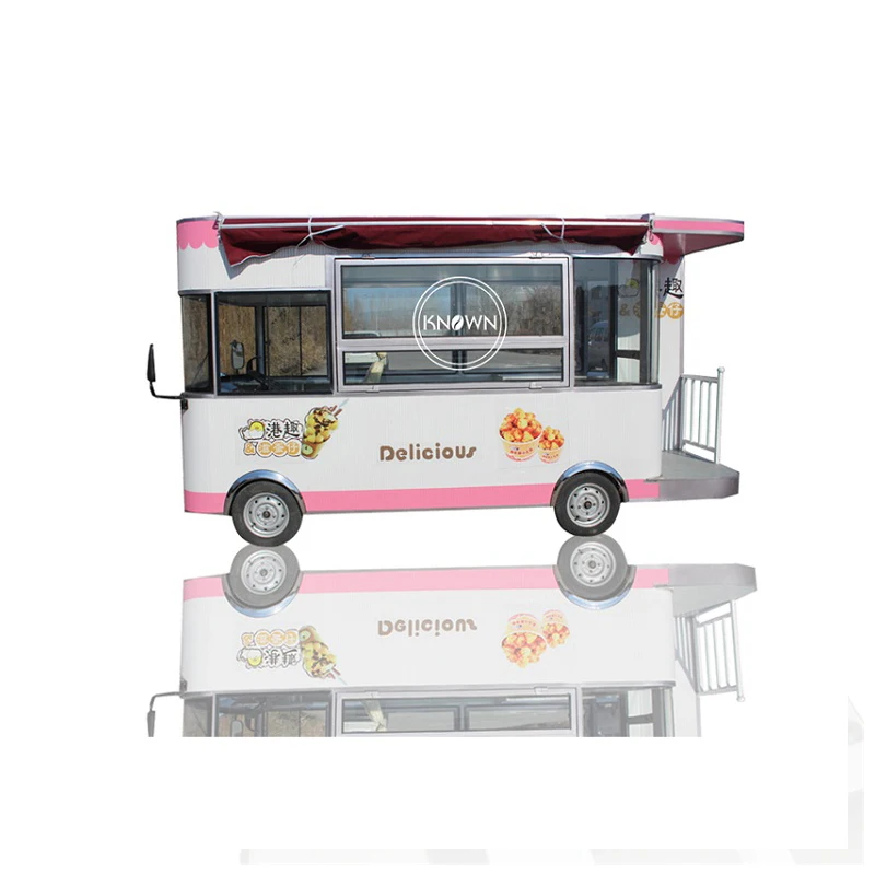 3.5M length Electric Food Truck Mobile Kitchen Catering Trailer Street Hot Dog Cart Ice Cream Bubble Tea Vending Van Kiosk