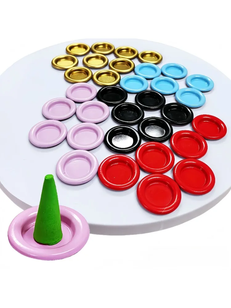 Porte-encens à petit disque en métal coloré, brûleur d'encens à cône Portable pour bois de santal, parfum de jasmin, décoration de maison Zen, 20 pièces