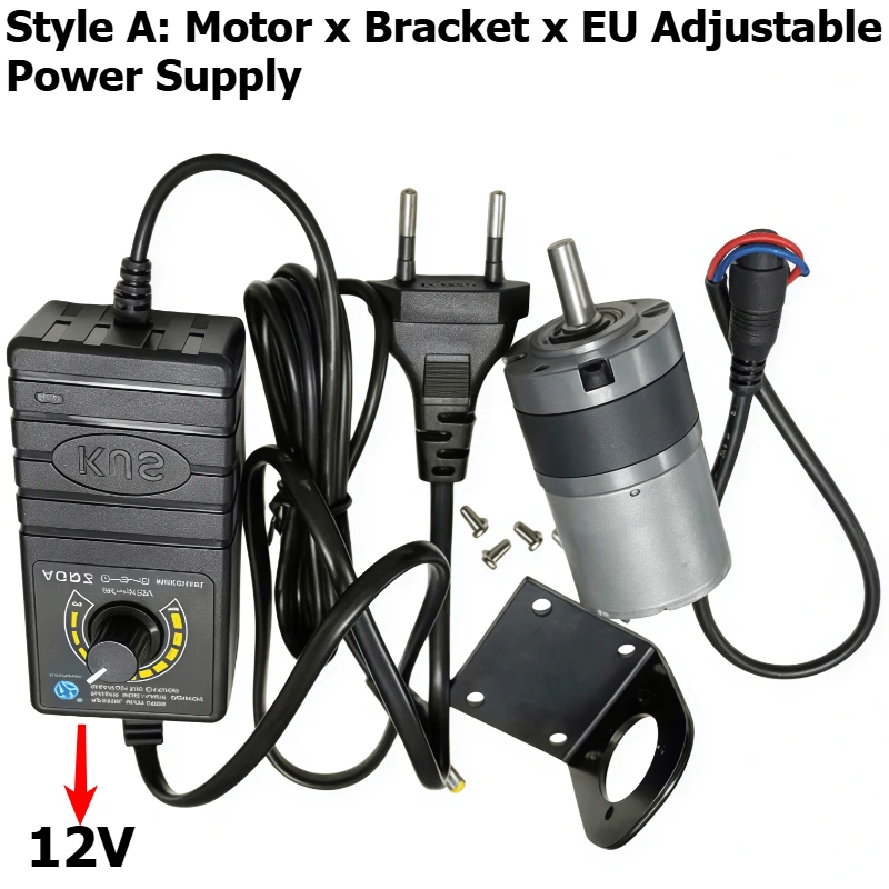 PGM36-3530 planetary DC reduction motor, with adjustable power supply, bracket, power cord, 12V/24V motor