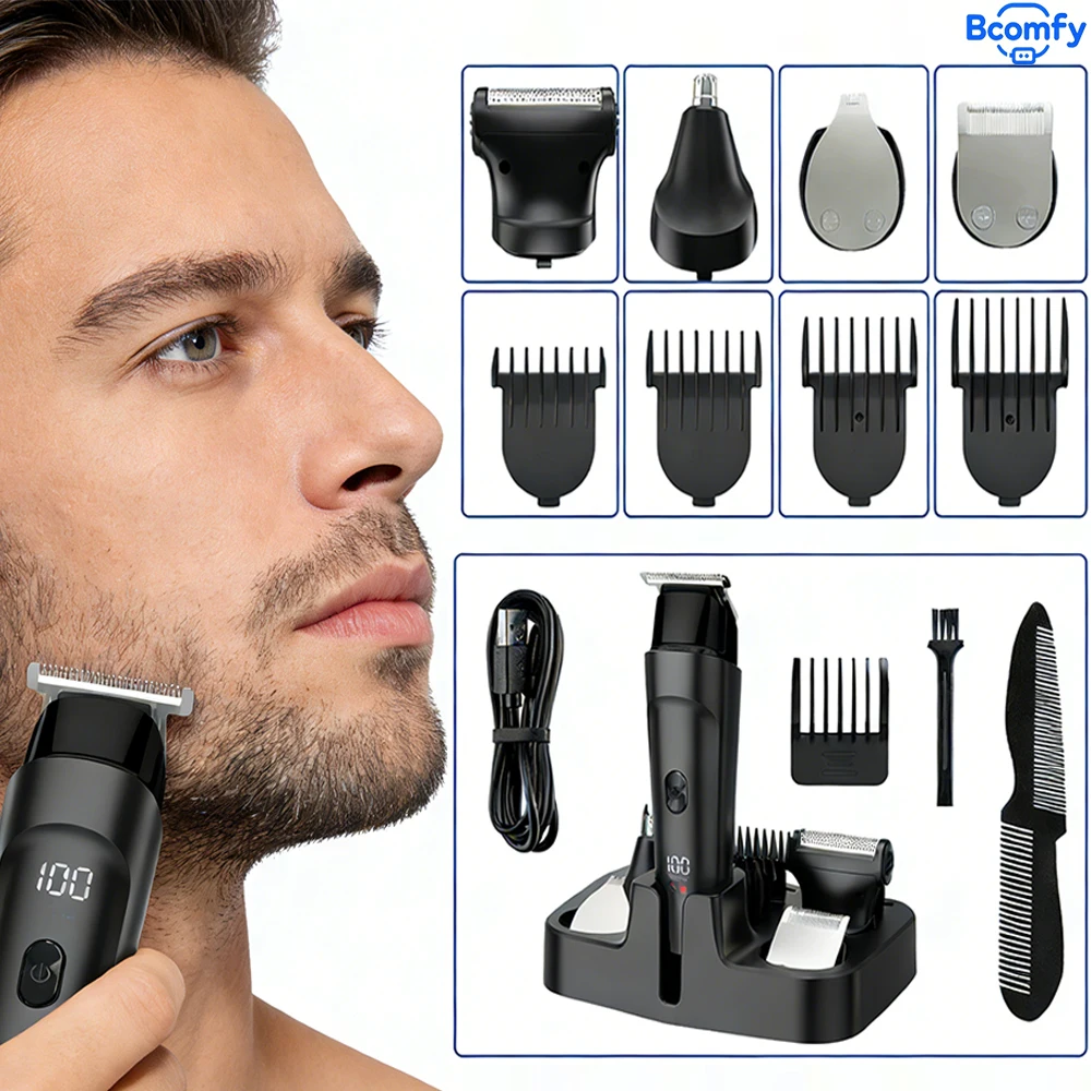 

Комплект электрической машинки для стрижки волос для мужчин, триммер для бороды PX6, водонепроницаемый корпус, профессиональная электробритва, перезаряжаемый триммер для волос