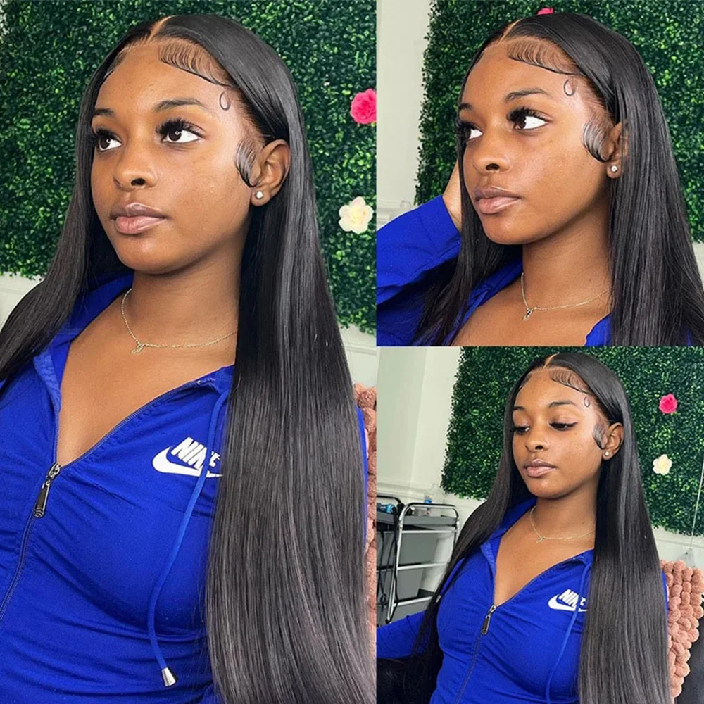 13x6 مستقيم الدانتيل شعر مستعار أمامي 360 الدانتيل الباروكة الأمامية HD الدانتيل الشفاف الباروكات للنساء شعر الإنسان 5x5 إغلاق شعر مستعار البرازيلي 38 بوصة