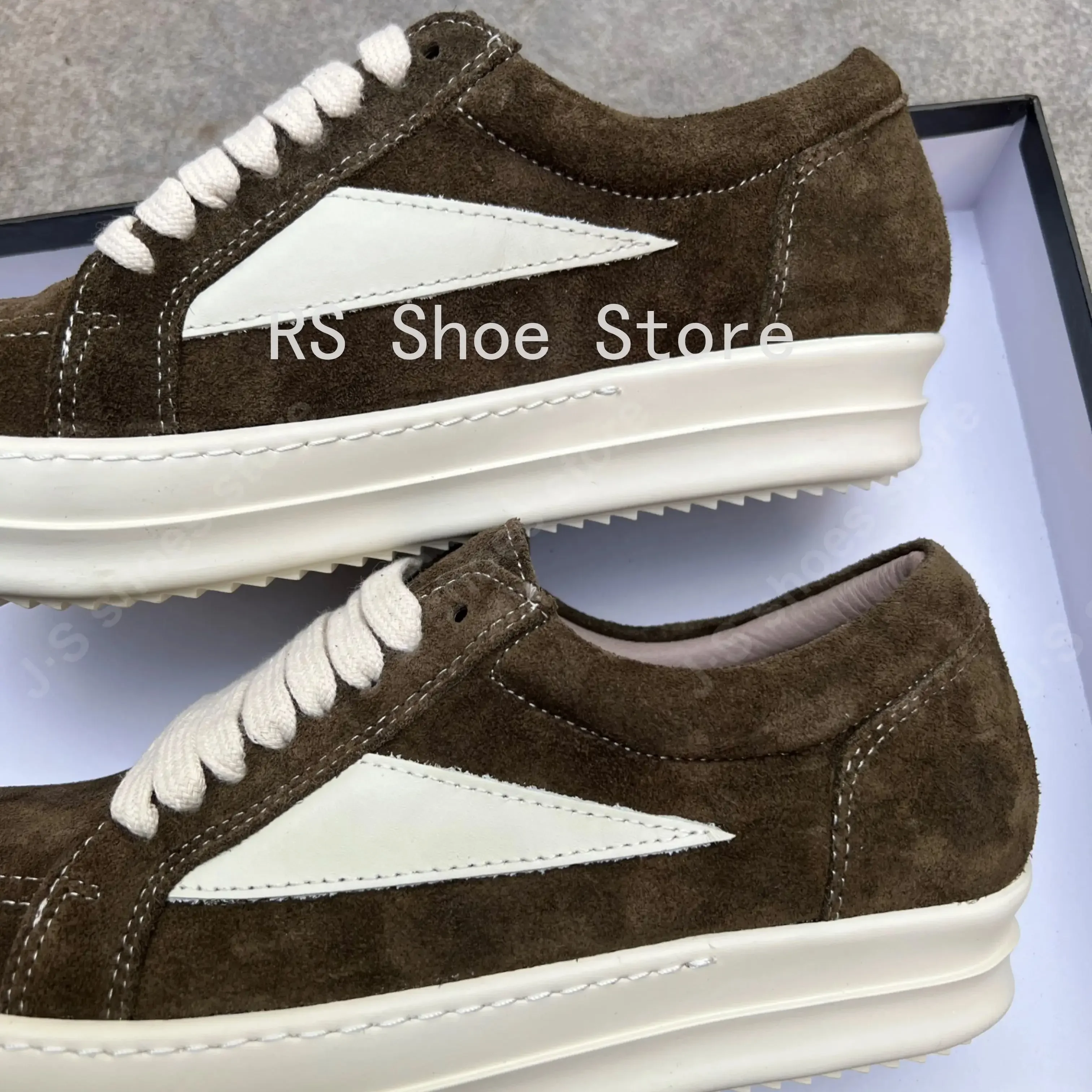 Ro Classic Designer الرجال حذاء رياضة منخفضة أعلى النساء براون الجلد المدبوغ أحذية جلدية حذاء كاجوال الدانتيل يصل ريترو شقة أحذية رياضية من قماش القنب