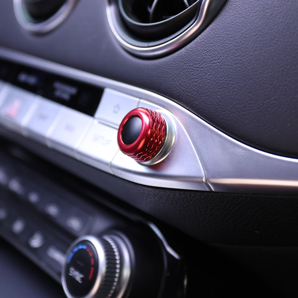 2PCS Interior Accessories Aluminum Alloy Air Conditioner / Volume Knob Ring Cover For Kia Stinger 2018-2023 LHD/RHD - view 5