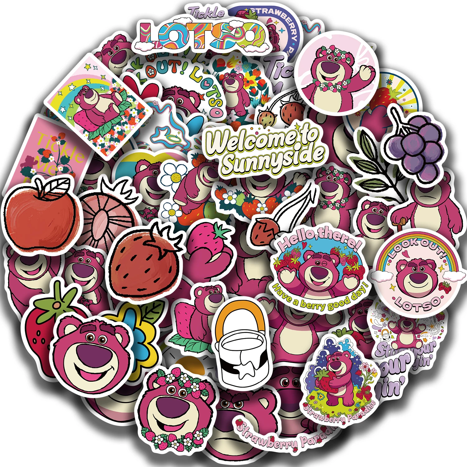 55Pcs Disney Toy Story Lotso Stickers Cute Cartoon Decals For Decoration DIY Skateboard Scrapbook Laptop Fridge Car Kids Toy