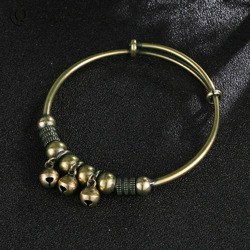 Vintage Brass bell Bracelet Jewelry Fashion Accessories kawaii WOMEN Link Chain Wristband Cuff Bracelets For Women Bangles Jewel