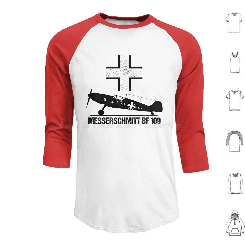 Messerschmitt Bf109 Warbird T-Shirt Me109 German Ww2 Military 77-Tee Hoodies Long Sleeve Messerschmitt Bf109 Warbird