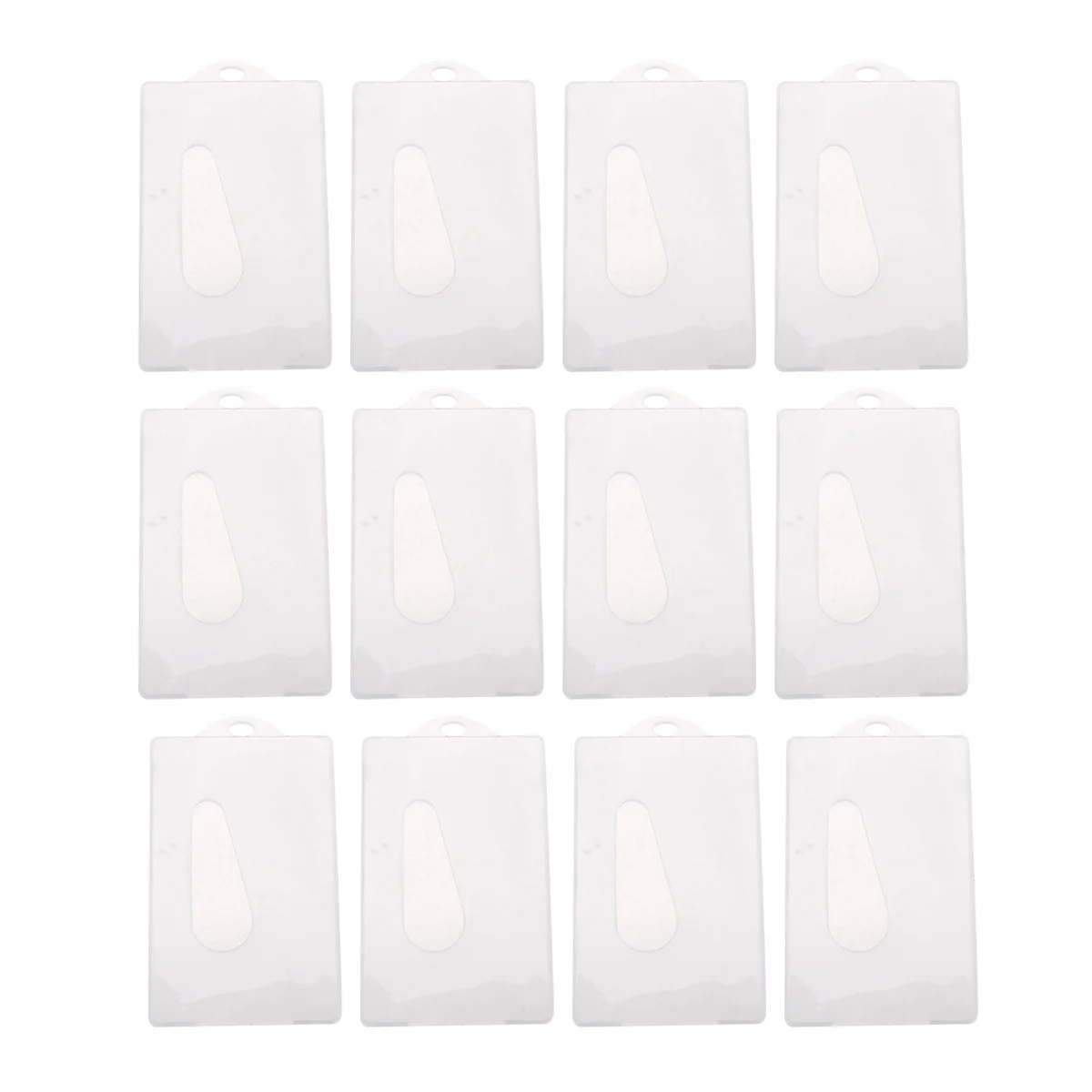 12pcs Id Holder Transparent Plastic Certificate Cover For Bus Bank Card Protection Organizer Frosty White Secure Storage
