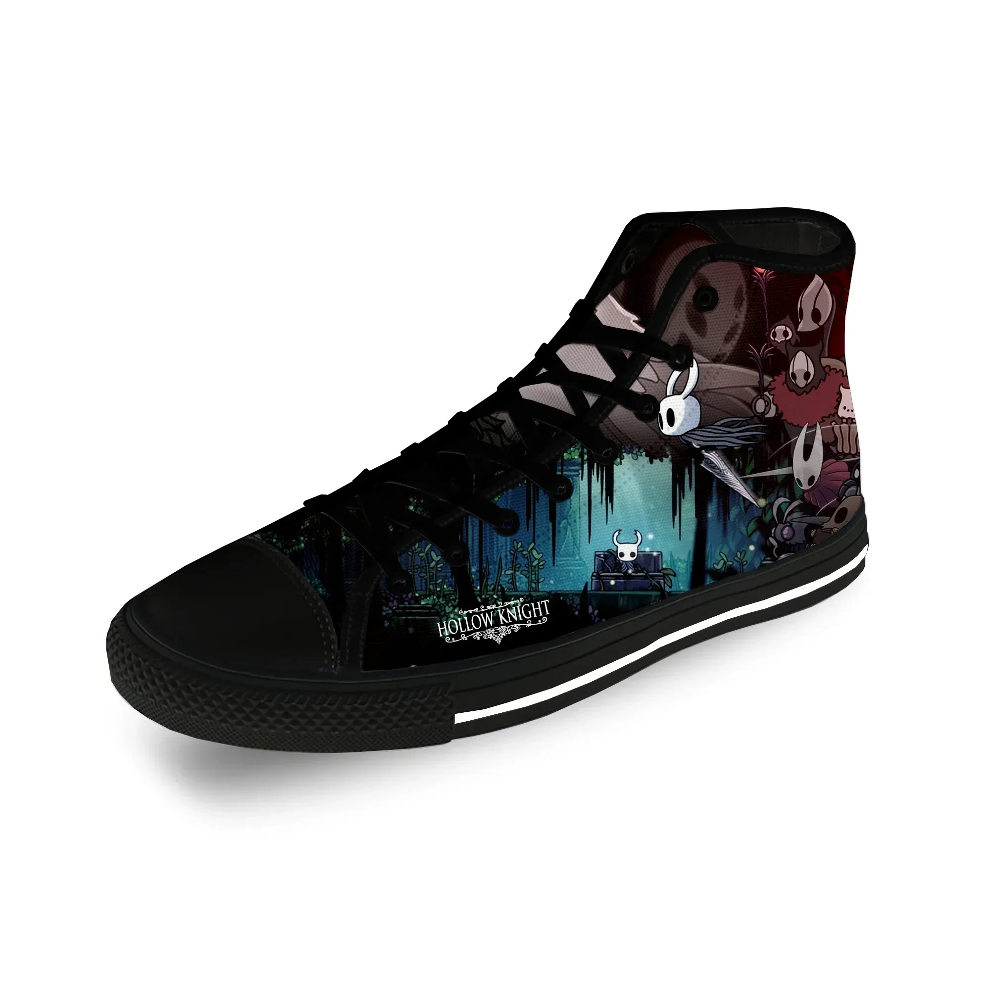 Cartoon Game Ghost Hollow Knight Casual Cloth Fashion 3D Print High Top Canvas Shoes Men Women Lightweight Breathable Sneakers