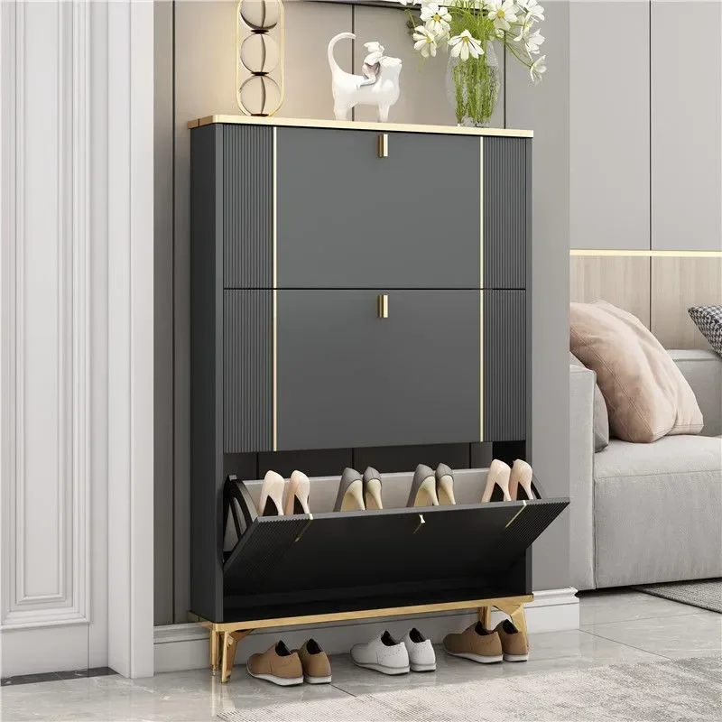 Ultra Thin Shoe Cabinets Modern Large Size Partition Space Saving Shoe Rack White Minimalist Organizador Living Room Furniture