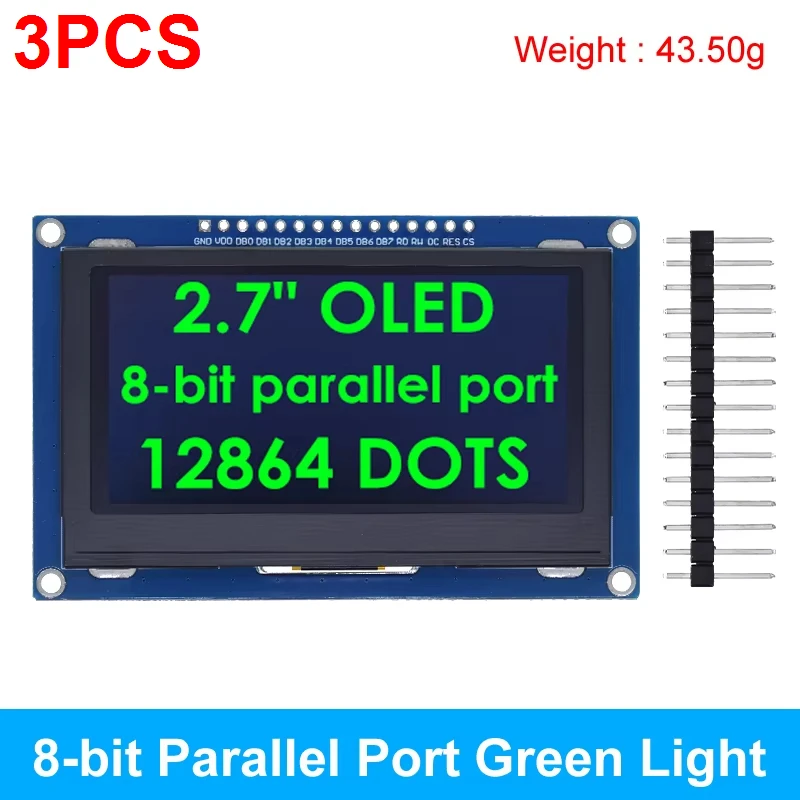 2.7 Inch Green OLED Display 128x64 SSD1327 for Arduino