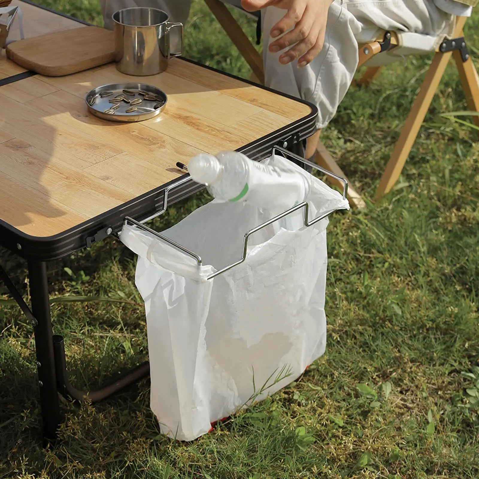 

Противоскользящий держатель для мусорных пакетов, подвесная стойка для пластиковых пакетов, для кемпинга, улицы и дома, кронштейн-держатель для мусорных баков/урн
