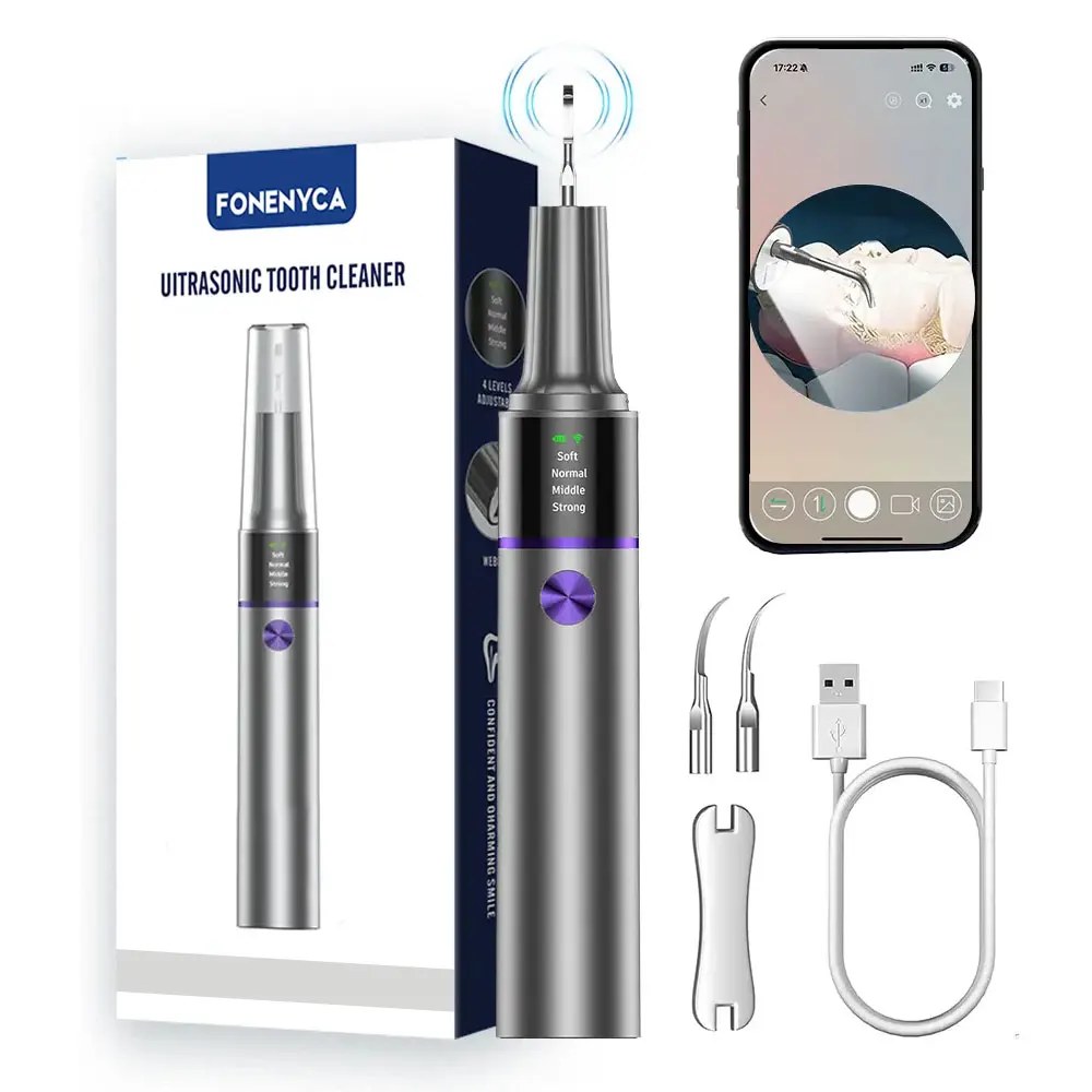 

Visible Electric Ultrasonic Tooth Cleaner with Camera 4 Modes Tartar Remover Tooth Stain Cleaning Tool Teeth Whitening Care