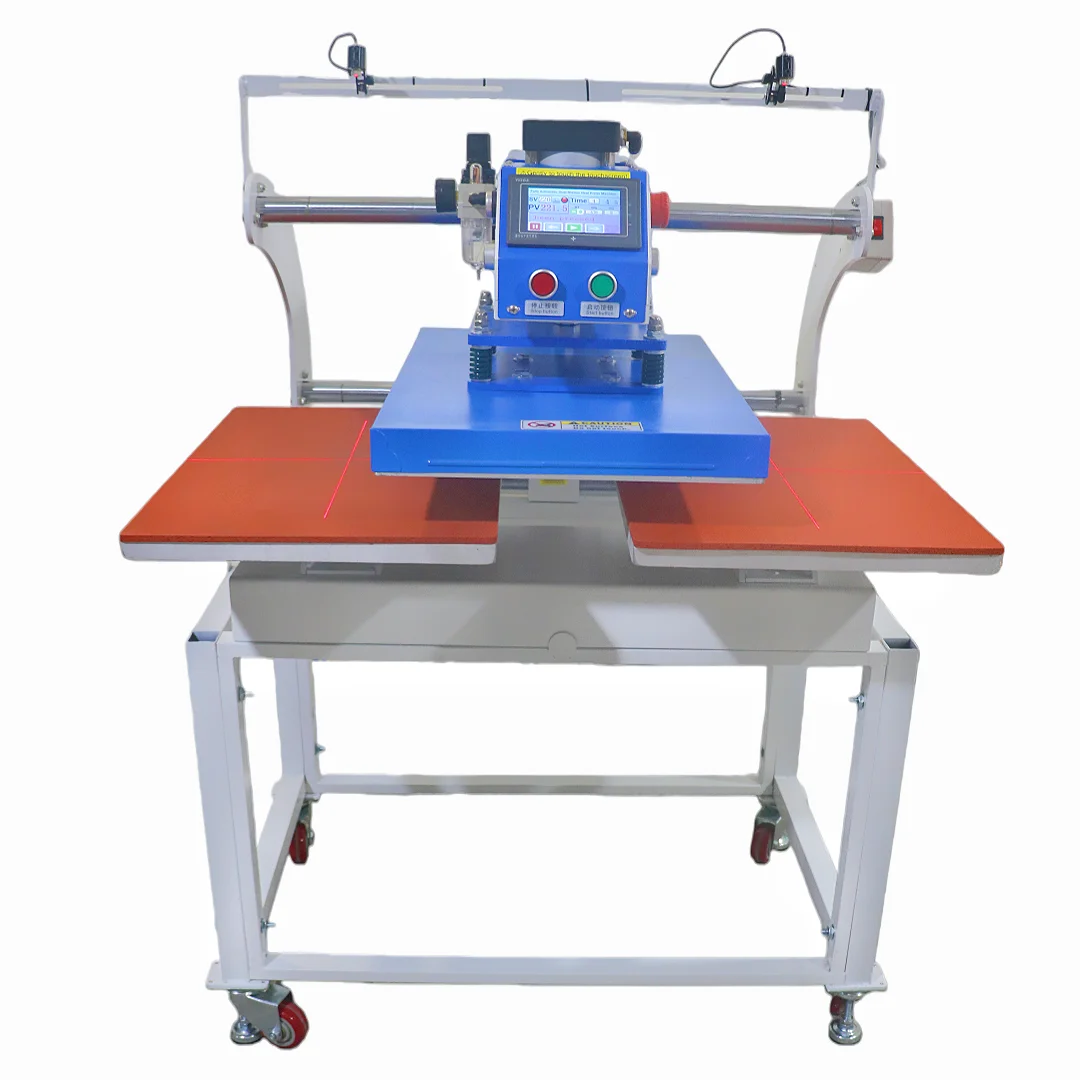 Heat Press Machine - Volledig Automatische Pneumatische Dubbelstation Warmtepersmachine 40x40