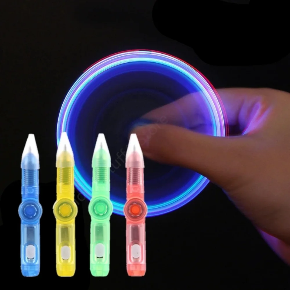 

LED Rotating Glow Turn Bright Pen Student Release Pressure Luminous Spinner Finger Turn Pen School Stationery Party Favors