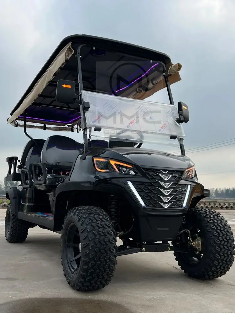 MMC 6 Seats Golf Car 5kw Motor Independent Suspension Disc Brake Power Steering 14 Inch Tires Electric Golf Cart