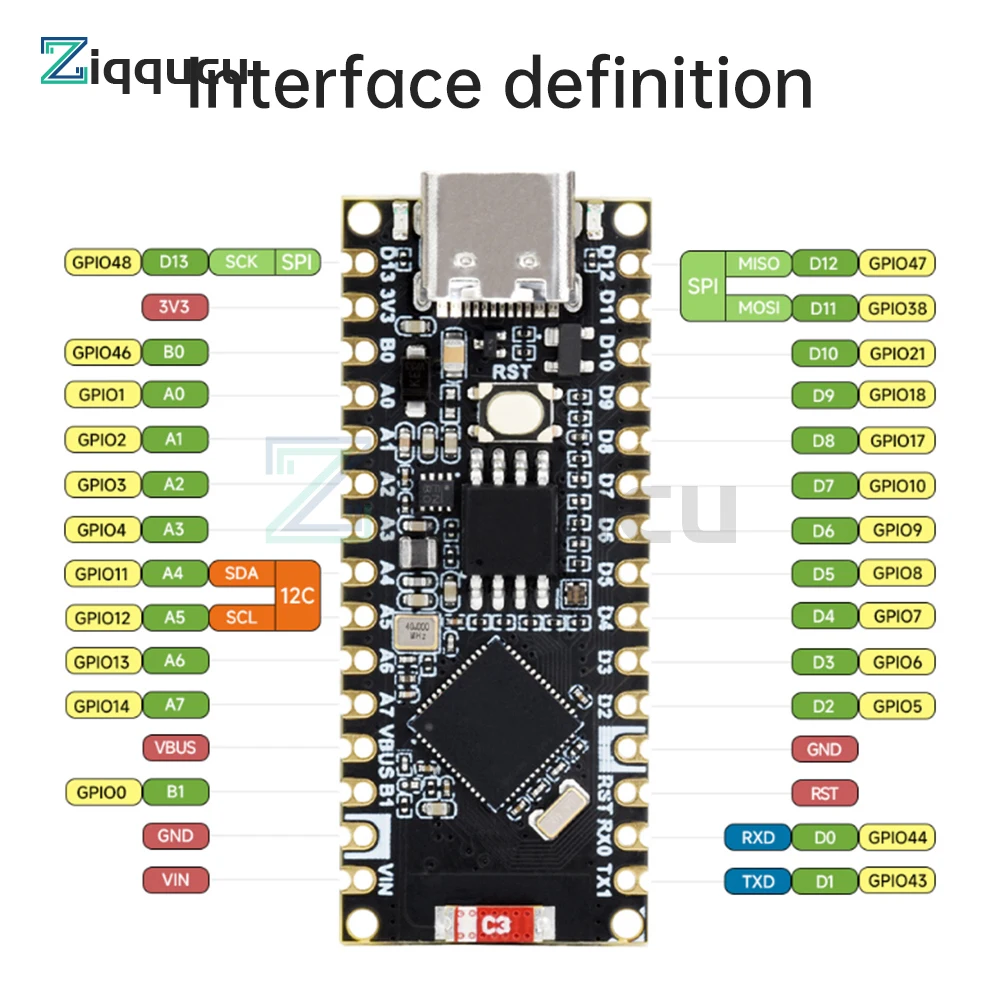 ESP32-S3 Nano WiFi Bluetooth Development Board IoT Development Board Based on ESP32-S3R8 for Arduino