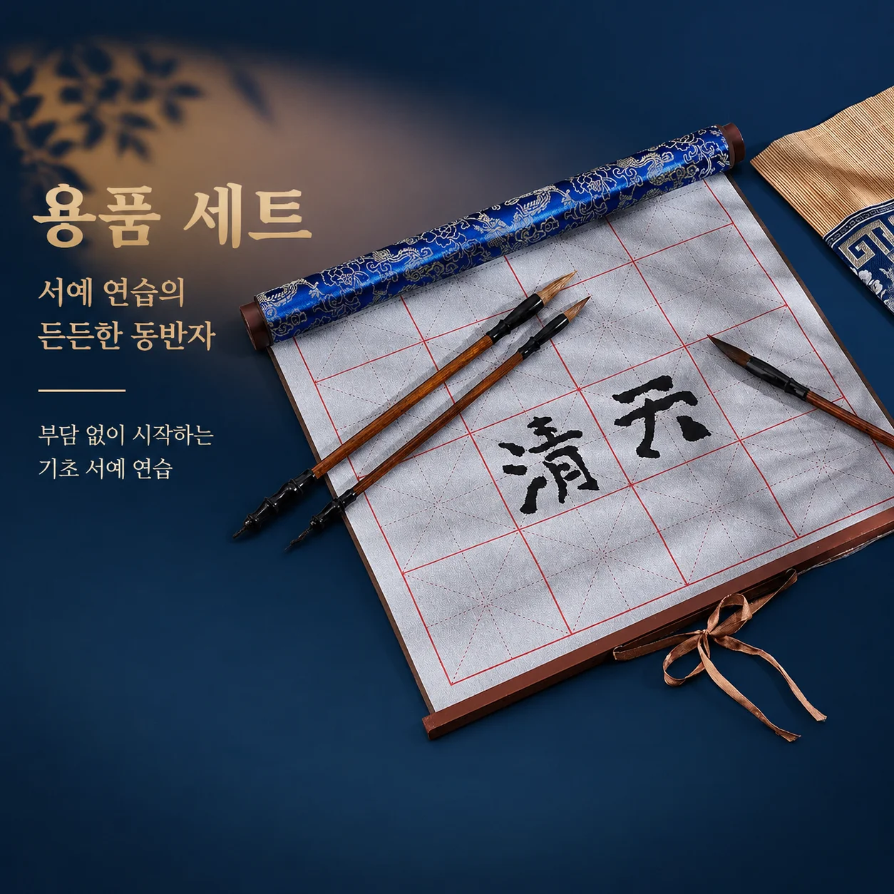 Quick-Dry Water Writing Cloth Set for Chinese Calligraphy Practice, Thickened Grid Mat for Beginners