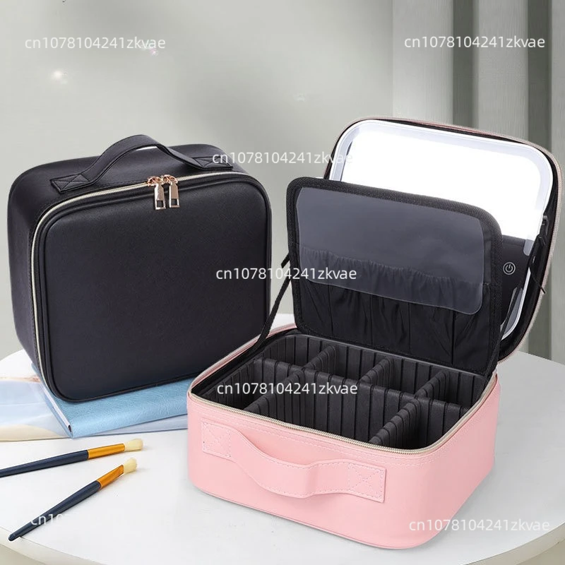 

Cosmetic Bag with Mirror, High-end Cosmetic Bag, Portable Large-capacity Storage Bag, Portable High-value Multi-layer Bag