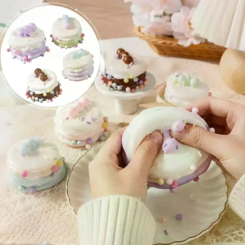 Simulation Cake Fidget Toys Soft Slow Rising Colorful Decor For Stress Relief Kids Play Birthday Party Favors