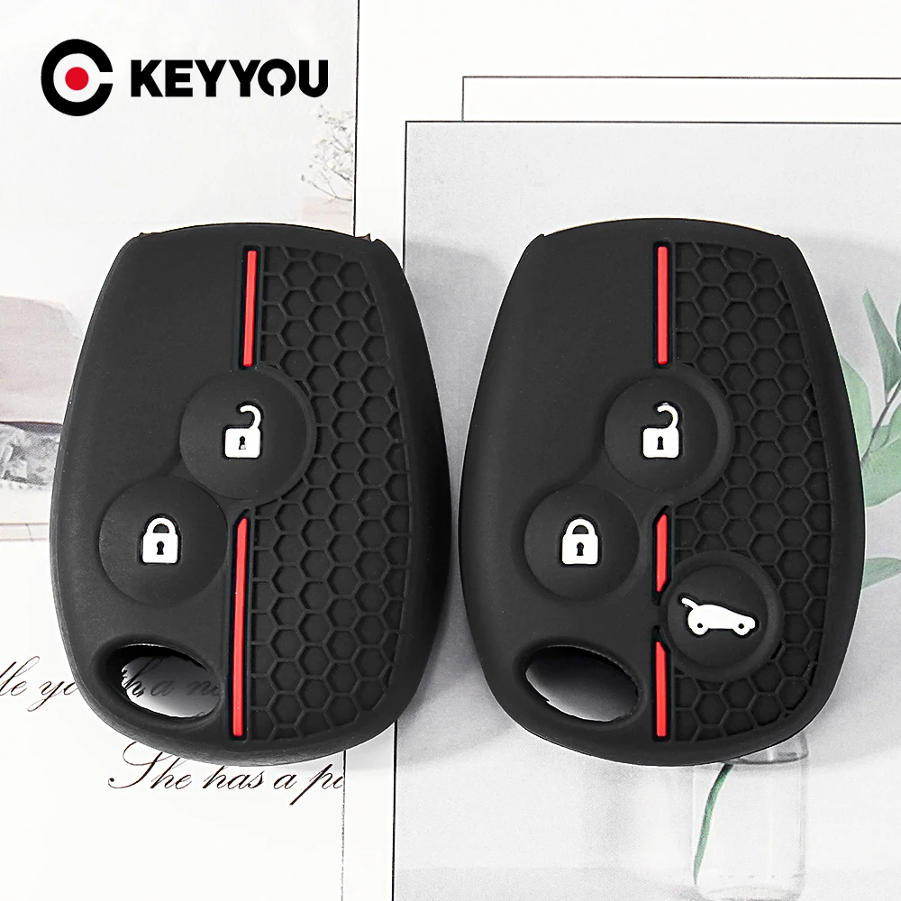 KEYYOU 1 Stück Silikon-Autoschlüsselhülle für Renault Clio 3, Logan 2, Dacia Duster, Sandero Stepway, Lada Largus, Nissan Almera, Terrano