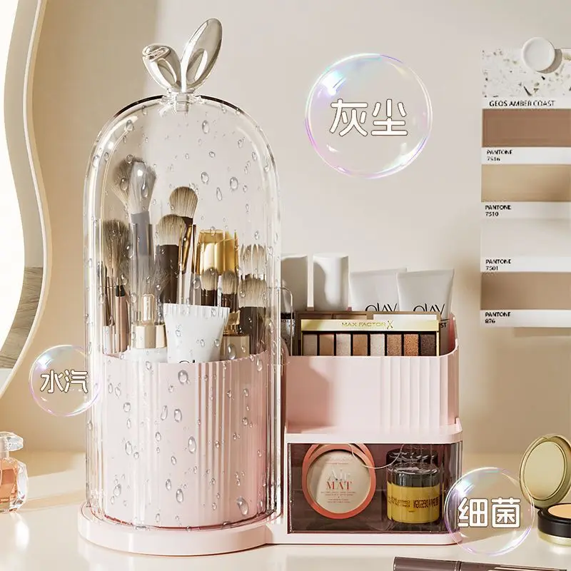 Makeup Tools Storage, Dust-proof Cosmetics, Skin Care Products, Rotating Lipstick, Eyeshadow, Dressing Table, And Shelf