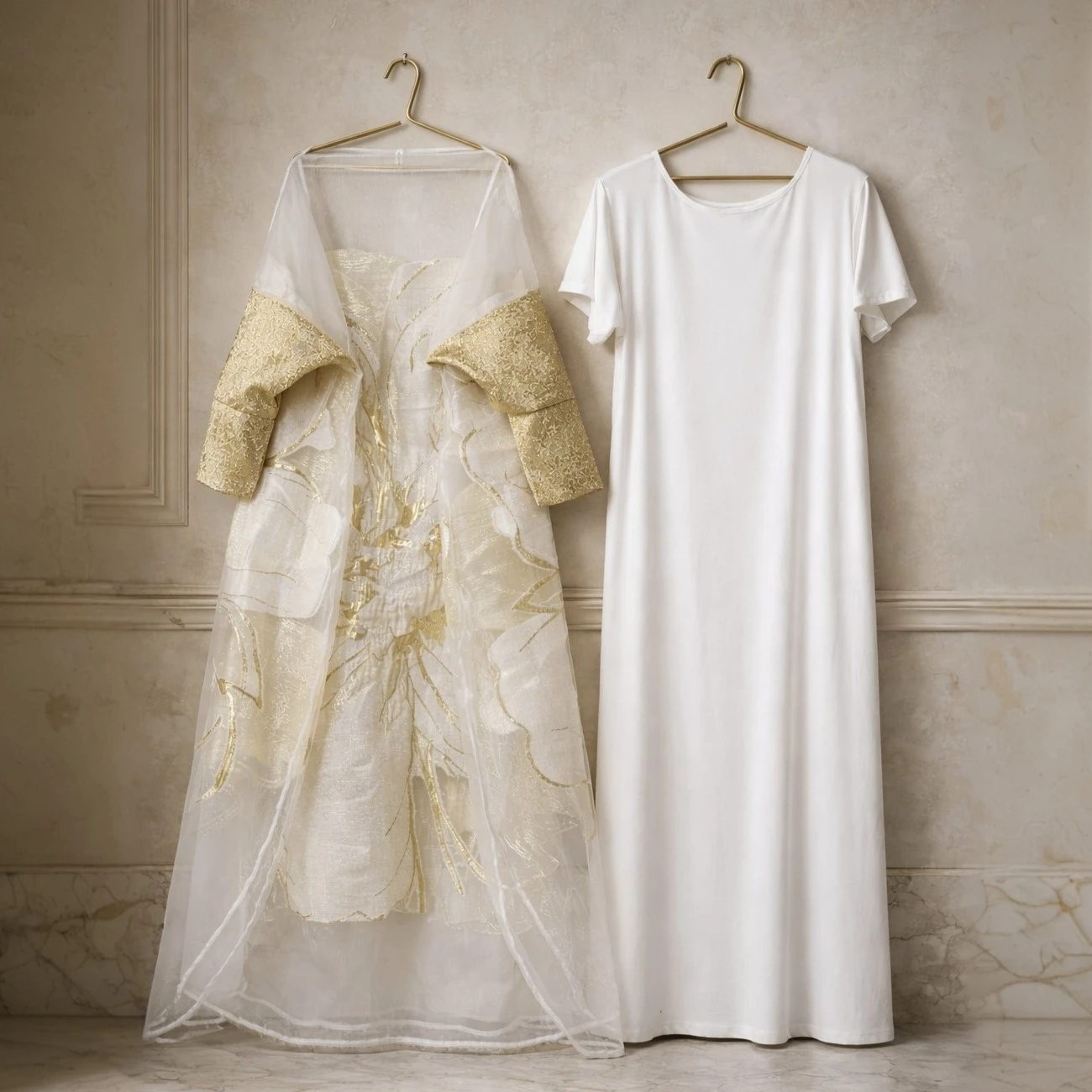 

Gold White Sexy Mesh 2pcs African Brocade Boubou Dress With Lining Party African Dashiki Middle East Nigeria Bride Wedding Robe