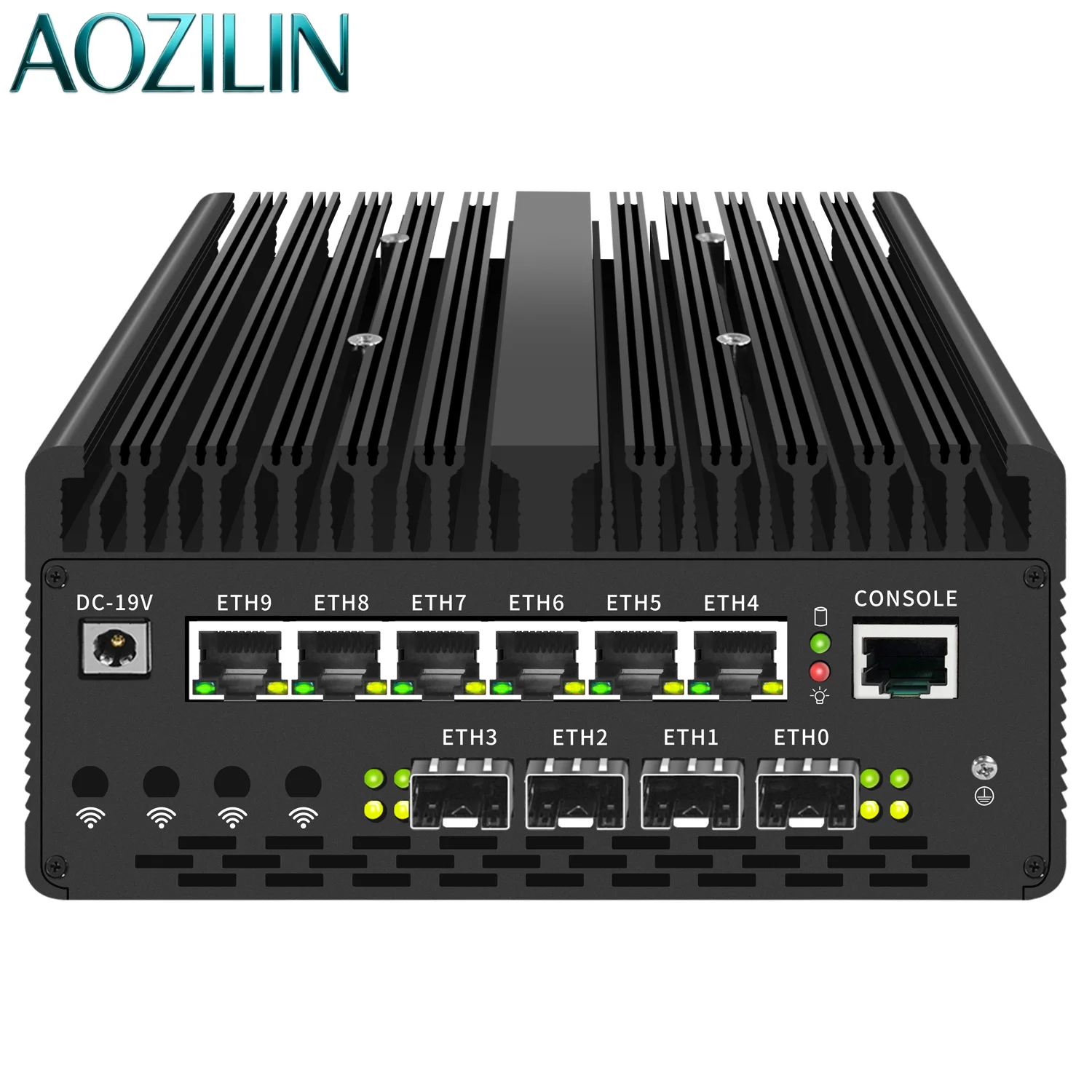 AOZILIN H15 Ultra 7 155H/185H Fanless Mini PC, 6×2.5G LAN 10G SFP+ AI NPU, 4G/5G WiFi Firewall Router Proxmox