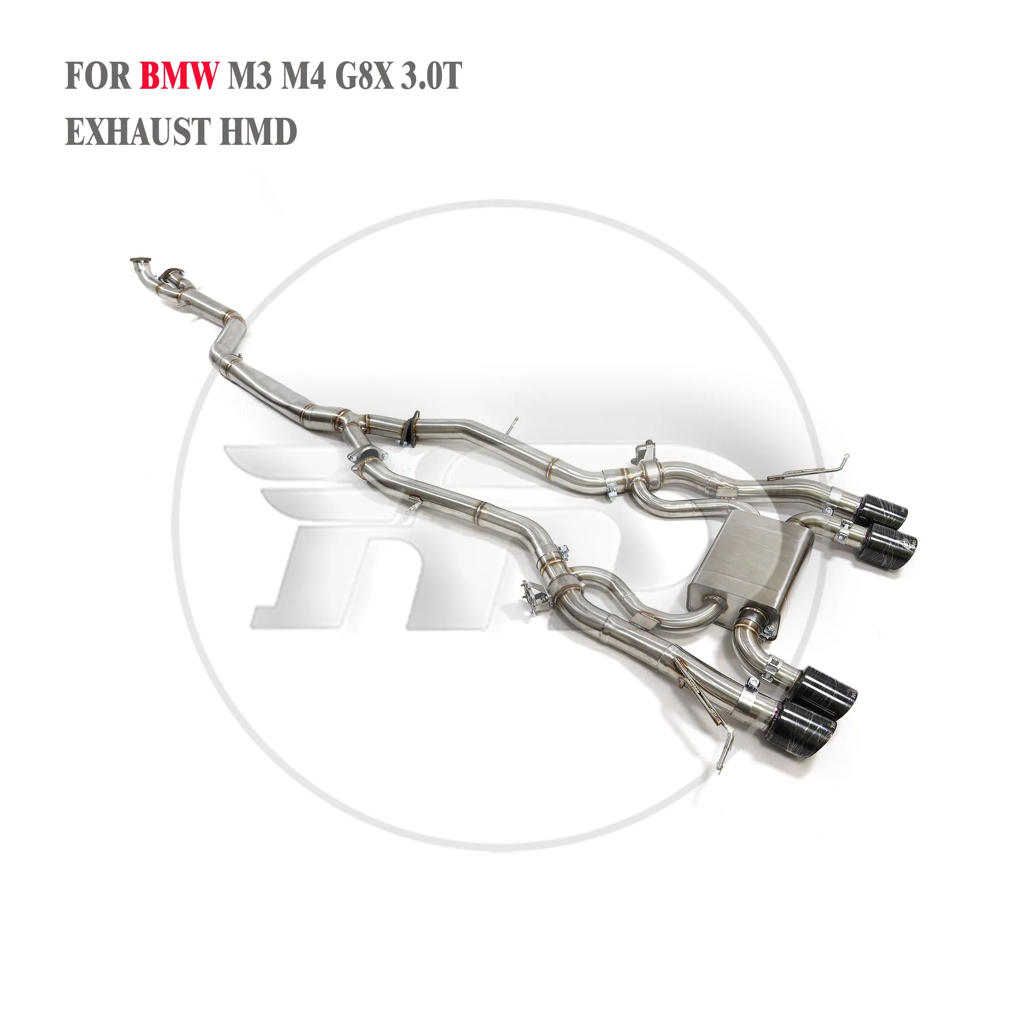 For BMW M3 M4 G80 G82 HMD Stainless Steel Exhaust System Performance Catback Valve Muffler With Single Middle Pipe