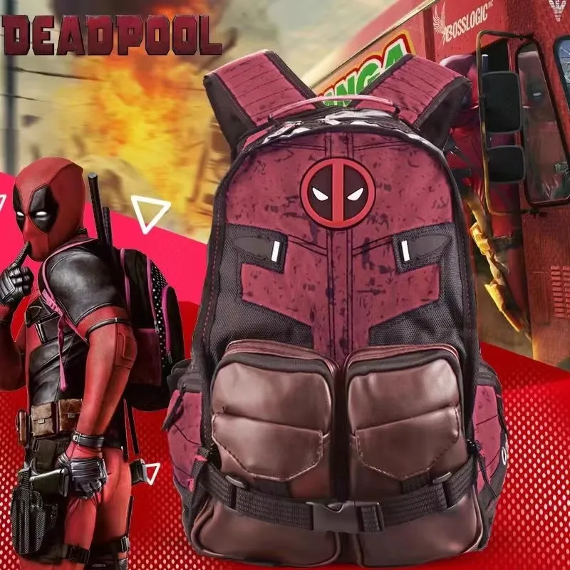 

Marvel Heroes Peripheral Deadpool Schoolbag Batman Film and TV Anime Peripheral Backpack Male Student Leisure Travel Backpack