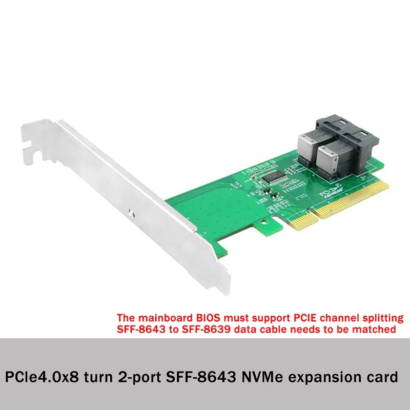 PCIE4.0 X4 To Single Port Adapter Card FF-8643 U.2 Nvme Expansion Card PCIE4.0 Split Card U2 Adapter Card