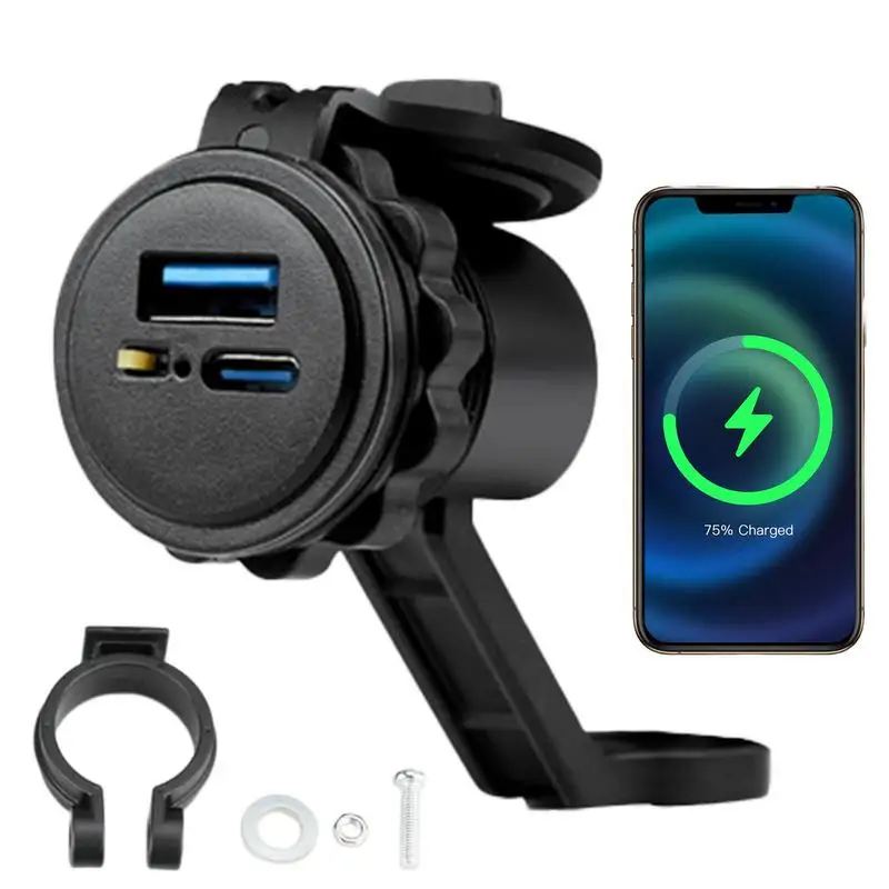 

Motorcycle USB Charger Motorcycle USB Socket Quick Charge Phone Holder Dee Life Motorbike Wireless Charging Cellphone Mount