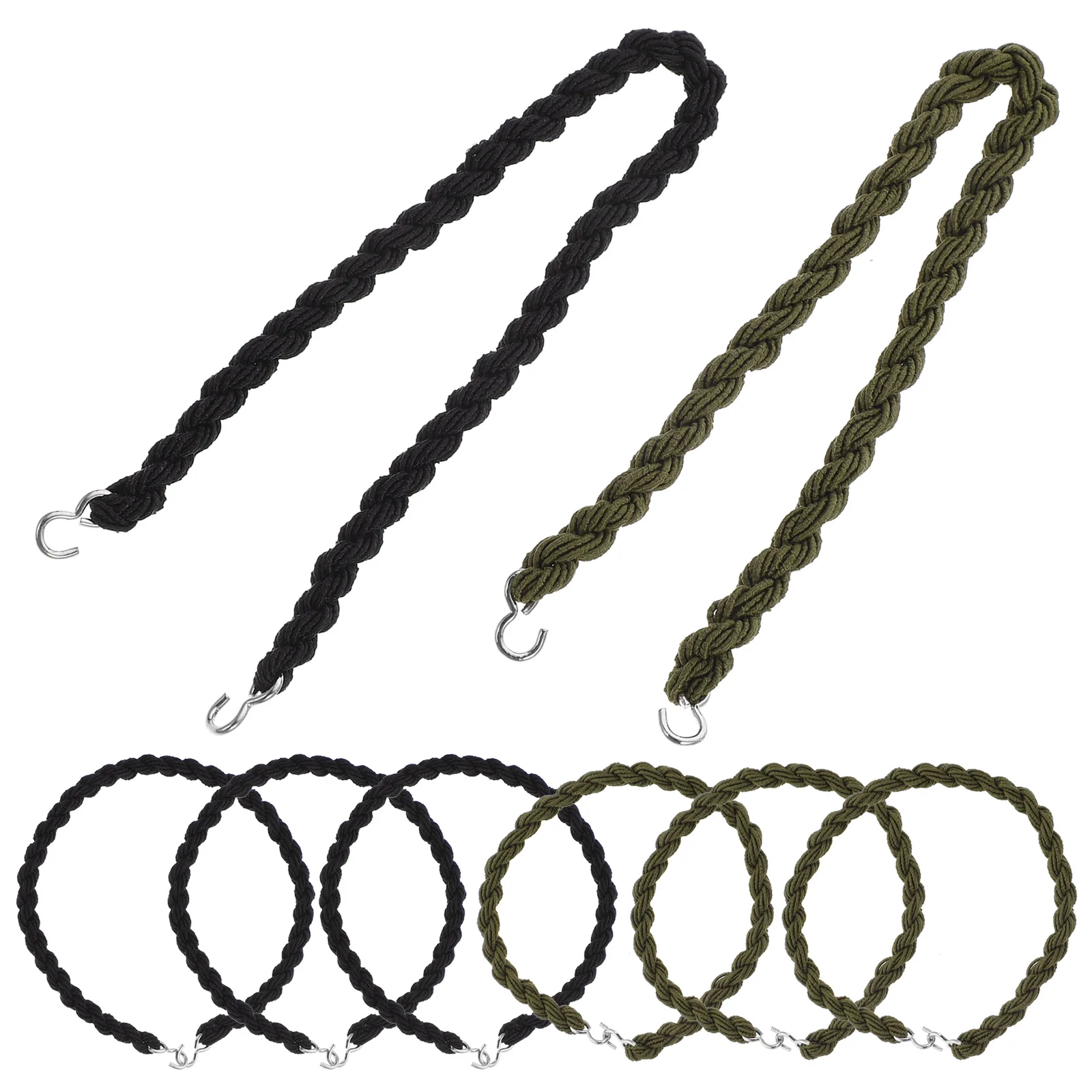

8pcs Black Green Boot Bands Elastic Leggings Ropes Outdoor Straps Metal Hooks Portable Hiking Supplies Sandproof Leg Straps