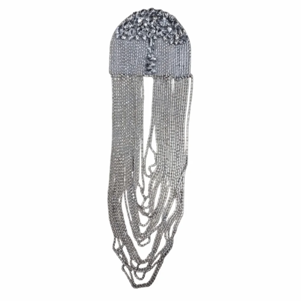 Classic Alloy Tassel Epaulettes Rhinestone Decorative Shoulder Board Lightweight Shiny Shoulder Mark Festival Drum Corps