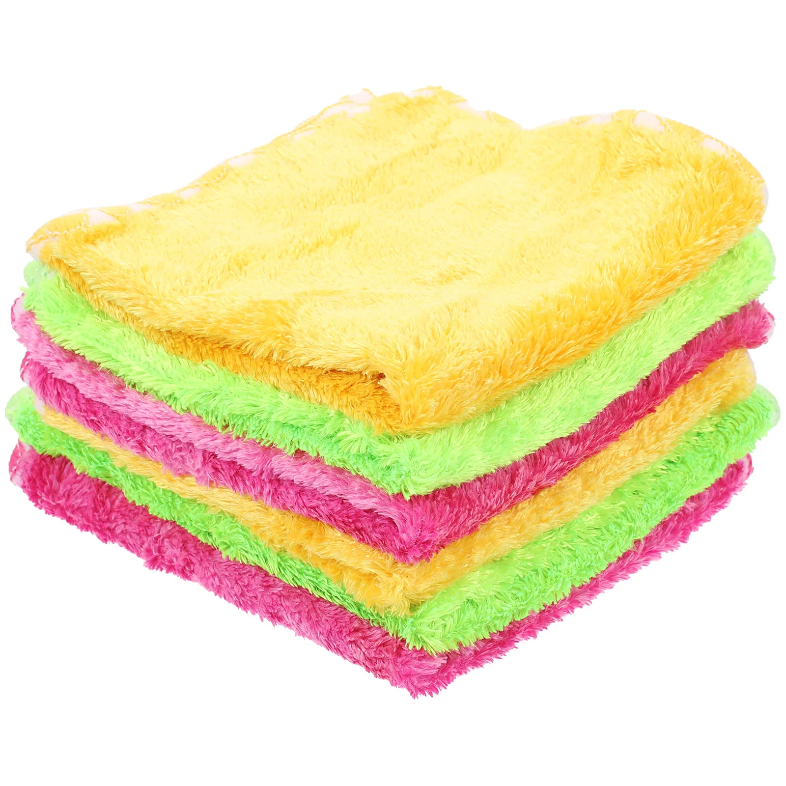 

6Pcs Stylish Coral Fleece Dishcloths Anti Wrinkle Easy Clean Kitchen Towels for Daily Cleaning Use Kitchen Towels