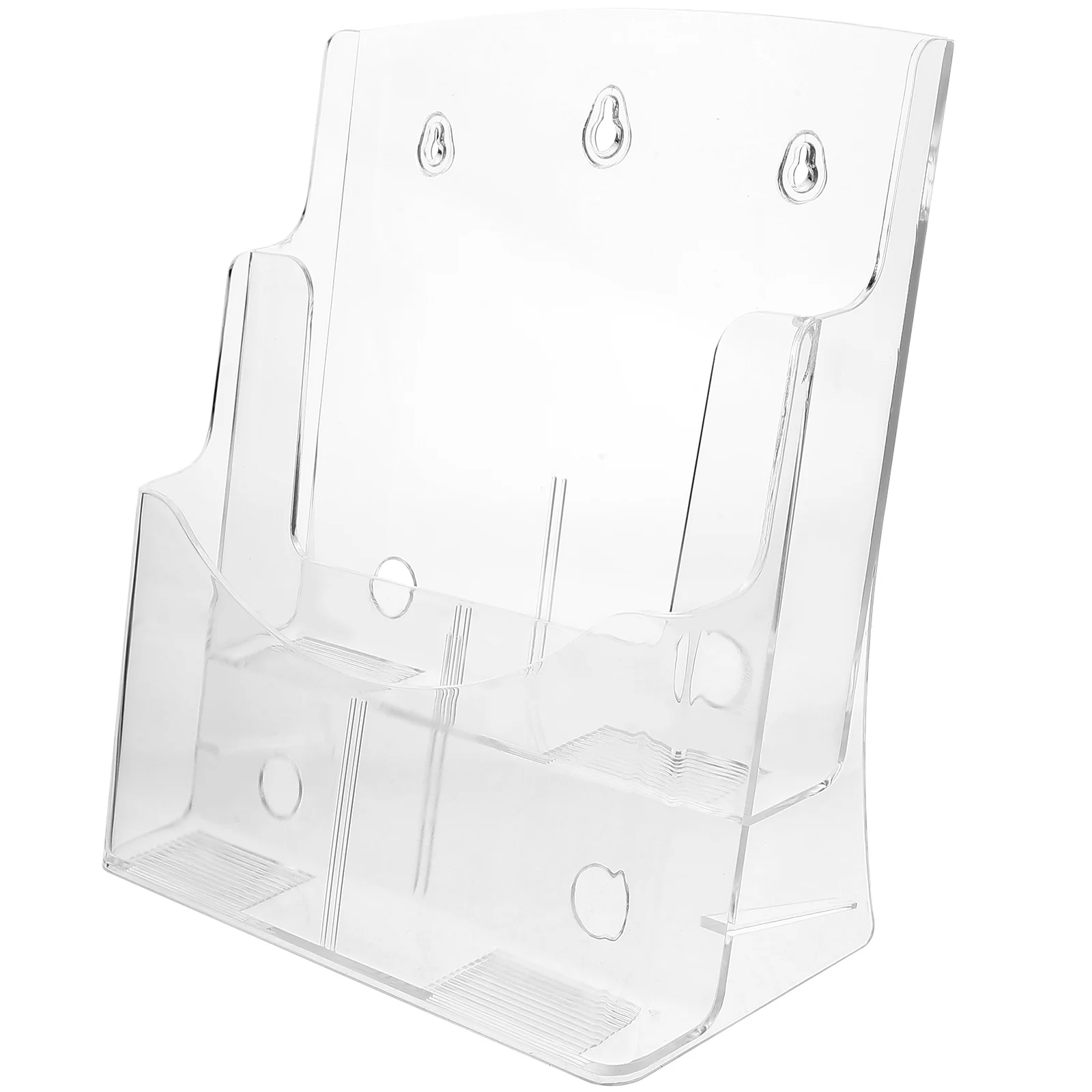 

Acrylic Document Rack Clear Storage Box A4 2 Layers Magazine Holder Brochure Display Stand Office File Folder Literature Manager