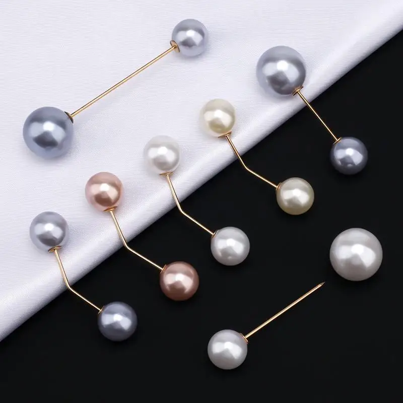 5 Stück Perlen-Broschen-Pins, Pullover-Schal-Clips, Kunstperlen-Strass-Kragen-Sicherheitsnadeln für Damen- und Mädchenkleidung, Kleider-Accessoires – Detail 2