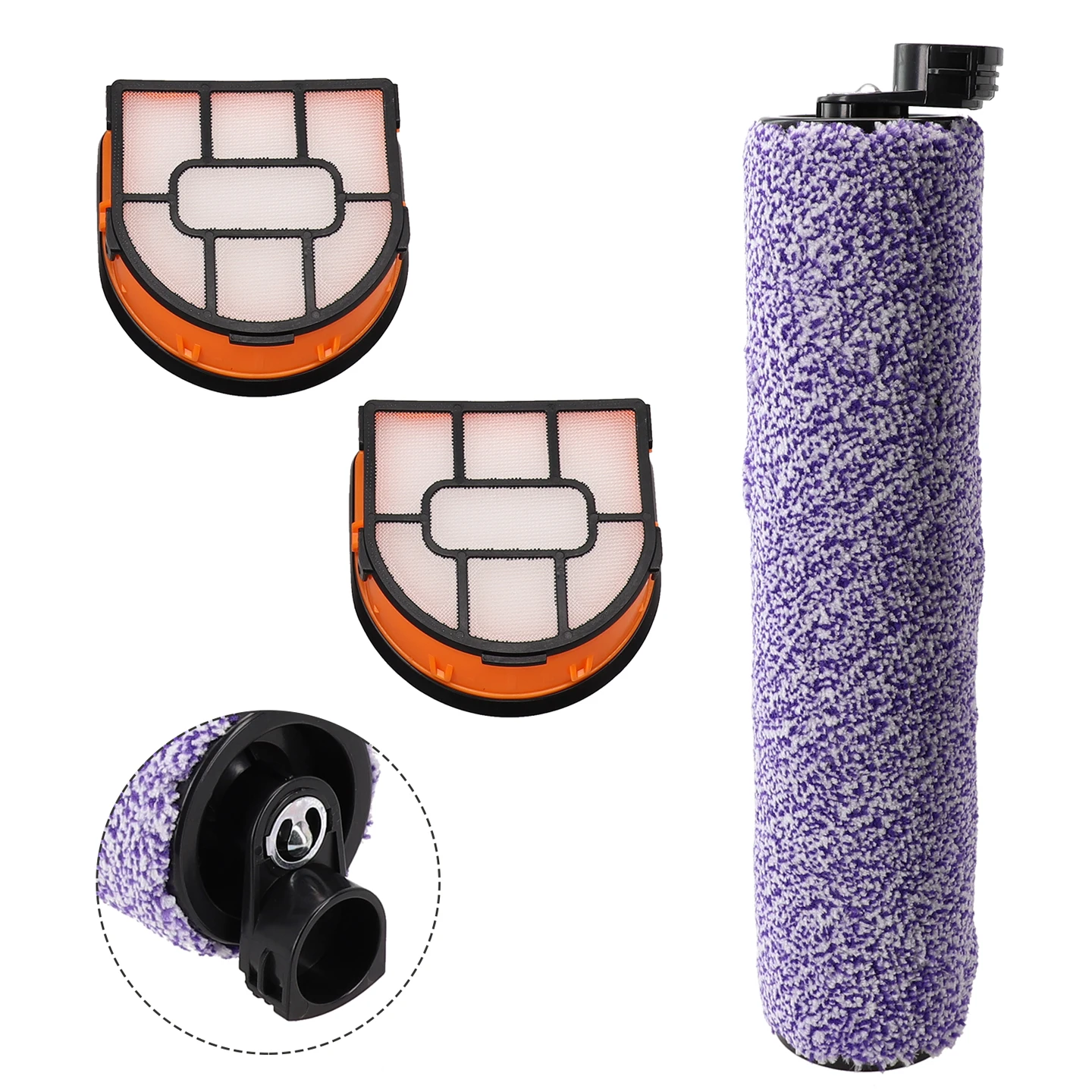 

Clean Brush Filter Roller Rush For Shark WDB1F2 AW201 WD201 WD201 WD101 WD100 3pcs/set Multi Cleaning Purple