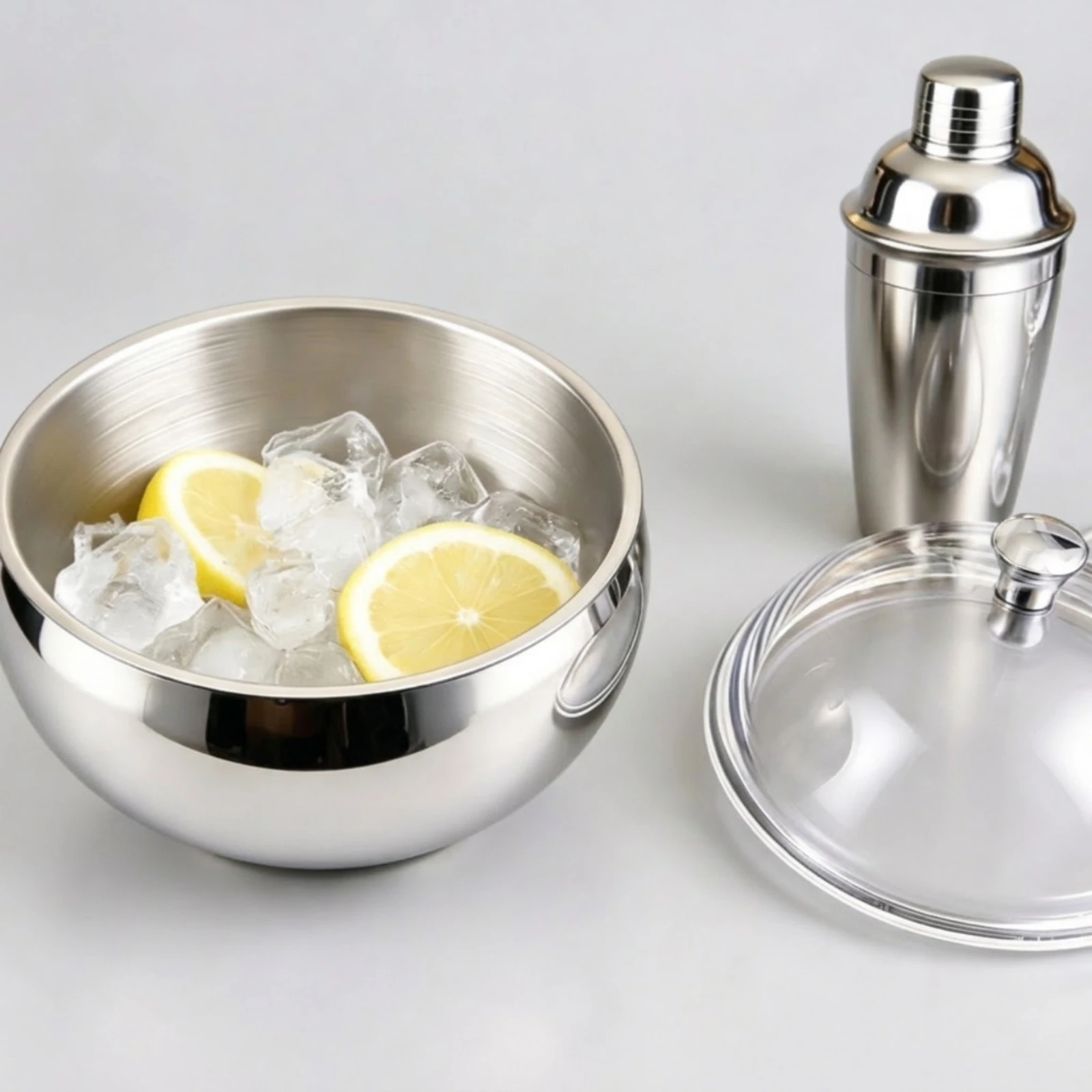 Spherical Ice Pail Food Grade Ice Pail with Lid Container Easy to Clean Long-Lasting for Hosts, Home Bar, Mixed Drink Party