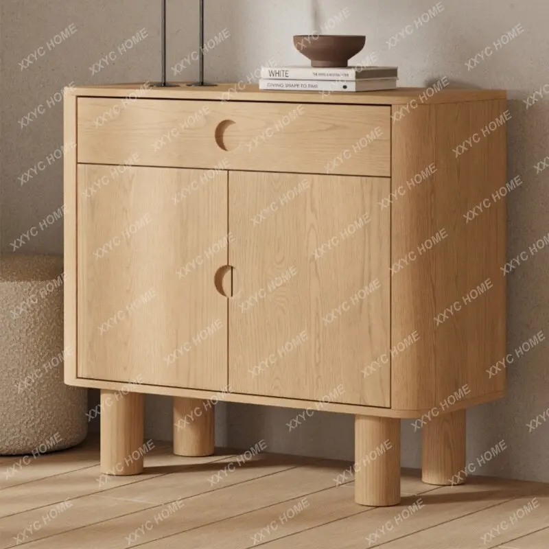 

FFretro solid wood dining edge against the wall, locker to store tea, small apartment entrance cabinet