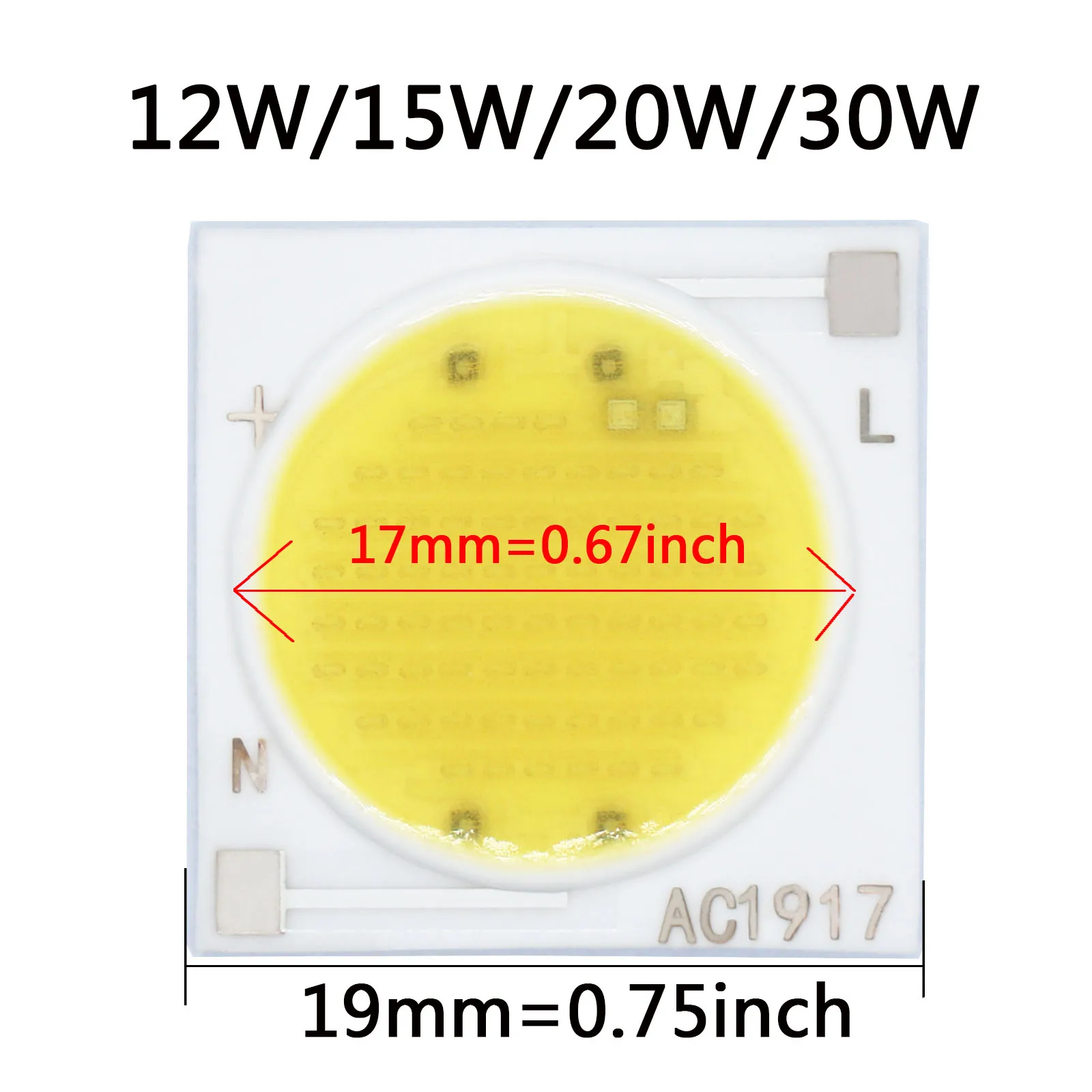 3W~30W LED COB Bead light Bulb AC220V LED Light Source Ceramic Substrate Chip diode spotlight repair accessories DIY 14mm/19mm