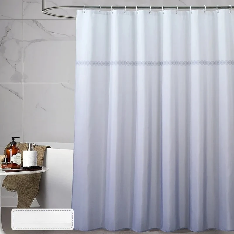Shower Curtain Gradient Various Color Water Resistant for Toilet Bathroom Curtains 200cm Modern Style with Hooks Mildew Proof - view 5