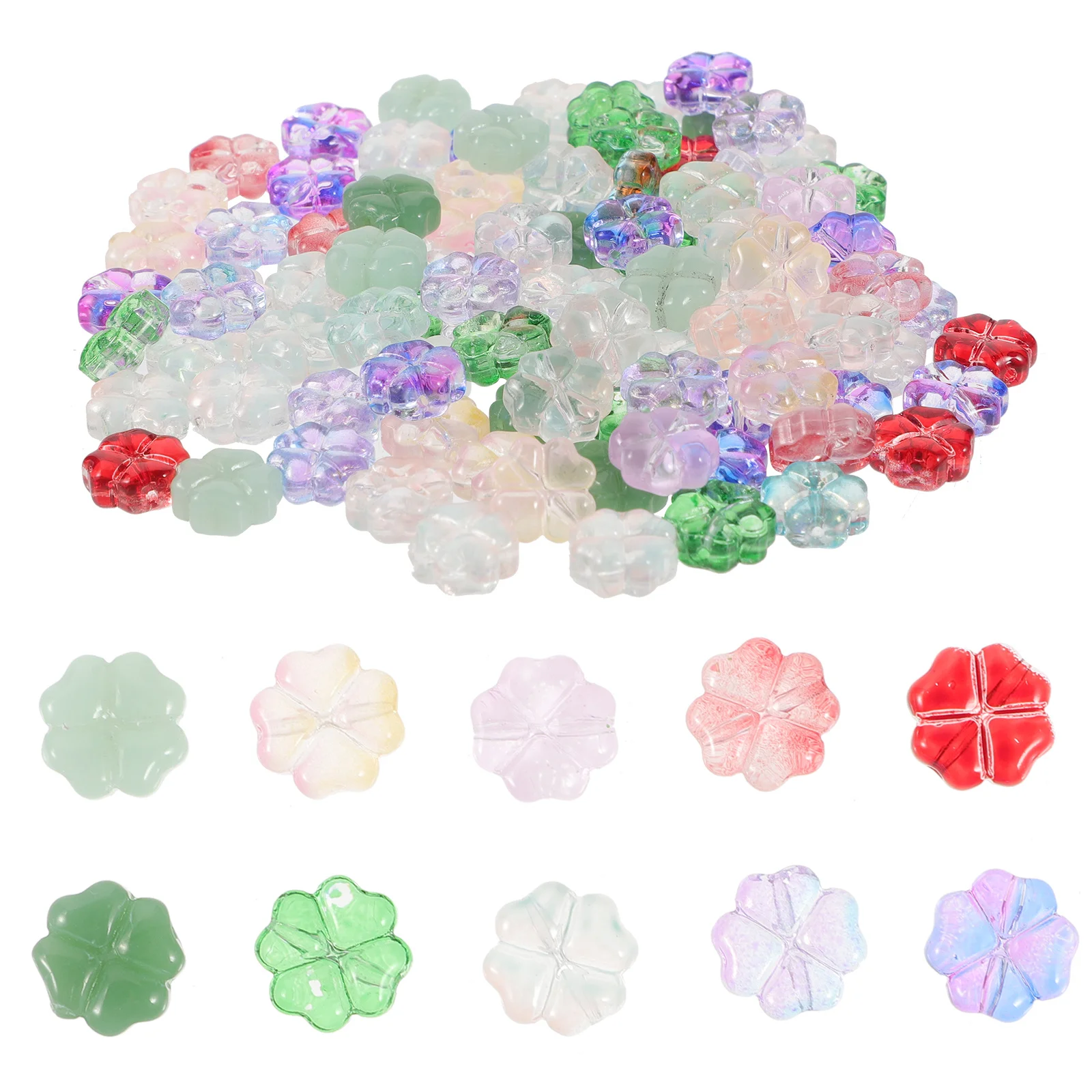 

100Pcs Glass Pattern Beads DIY Crafts Jewelry Making Decorative Accessories Large Glass Beads for Crafts