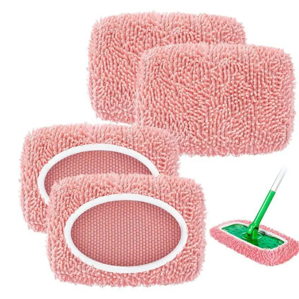 2/4/6Pcs Chenille Mop Cloth Cover Reusable Mop Pads Machine Washable Dry Sweeping Cloth Chenille Mop Refill Pads for Swiffer