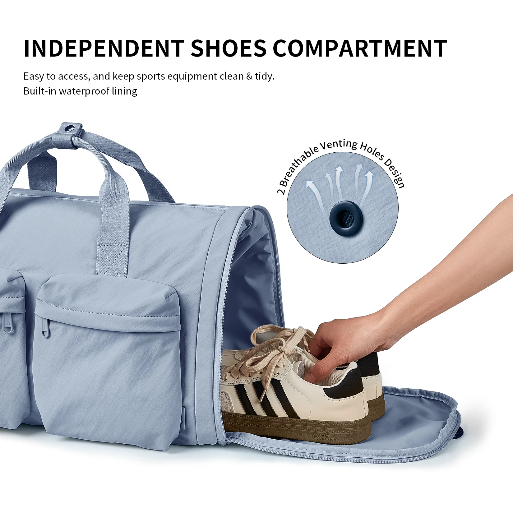 AJI Travel Bag For Women With Shoe Bag Duffle Bag Large Capacity Men Sports Gym Handbag Casual Collapsible Business Travel Bag