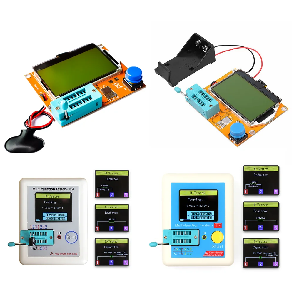 Esr Medidor Transistor Tester Diodo Triodo Capacitância Scr Indutância Caixa de Teste Alta Qualidade Novo Lcr-t4 Lcr-tc1 Lcr-t7