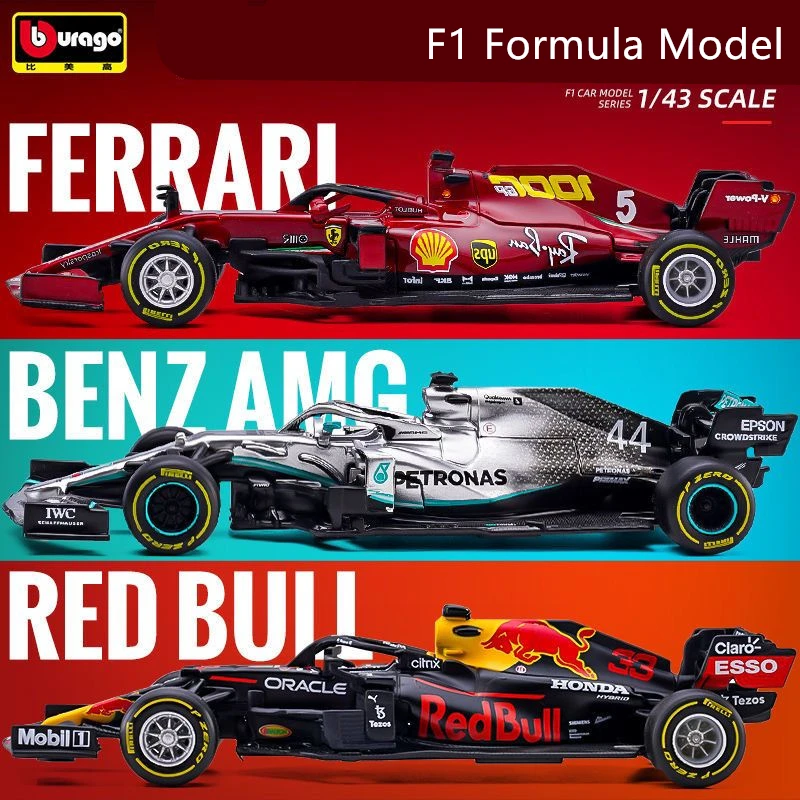 Bburago 1:43 F1 Team Red Bull Racing RB19 RB20 Mclaren MCL38 MCL60 W15 Formula One Simulation Alloy SuperCar Race Car Model Toys