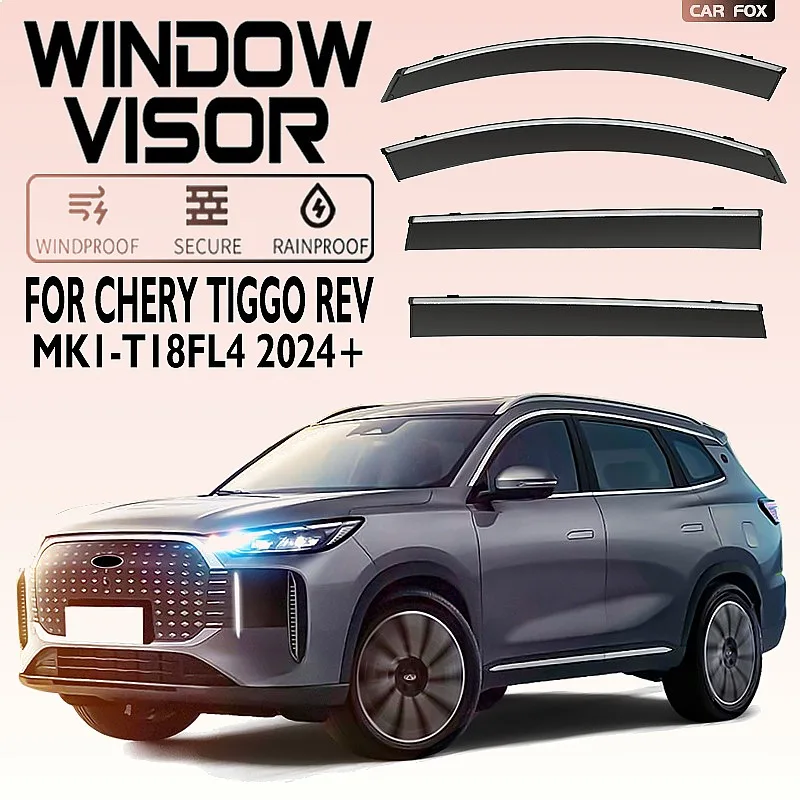 

For Chery Tiggo ReV 2024+ Car Window Visor Rain Guard Side Sun Shade Windshield Awning Auto Accessories Styling