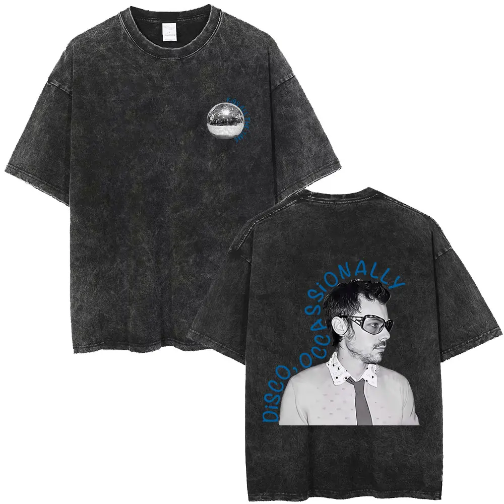 Kiss All The Time Disco Occasionally Washed Vintage T Shirts Men Women Fashion Casual T-shirt Unisex Summer Oversized T-shirts