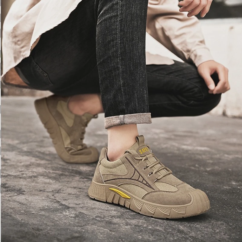 Men\'s Hiking Shoes Suede Leather Outdoor Shoes Wear-resistant Men Trekking Walking Hunting Tactical Sneakers  zapatos