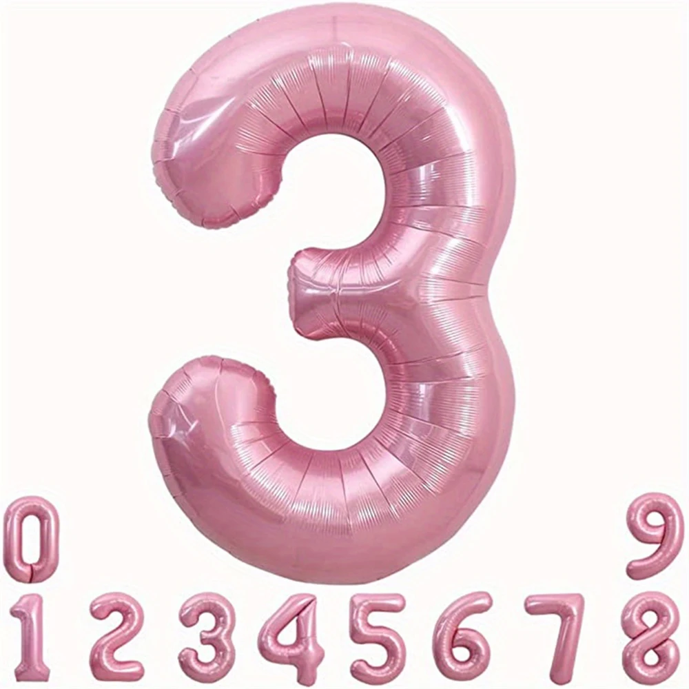 40 Zoll rosa Folie Geburtstagsballons Helium Nummer Ballon Figuren Hochzeit Dekor Geburtstag Party Dekorationen Baby Dusche Globos